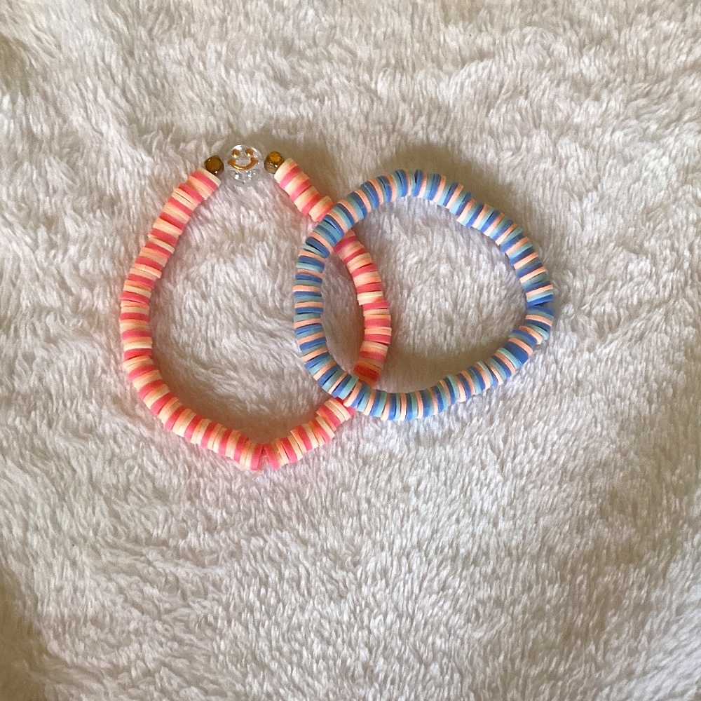 Pack of two Clay bead bracelets/anklets for girls never worn new